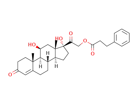 Molecular Structure of 95846-09-6 (11β,17-dihydroxy-21-(3-phenyl-propionyloxy)-pregn-4-ene-3,20-dione)