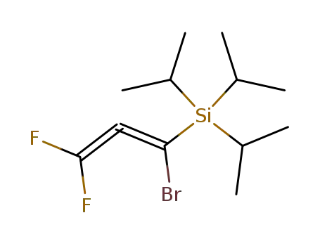Molecular Structure of 874659-42-4 (Silane, (1-bromo-3,3-difluoro-1,2-propadienyl)tris(1-methylethyl)-)