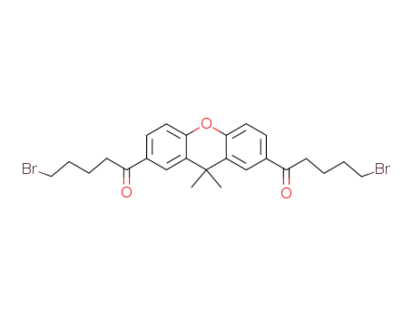 Molecular Structure of 519039-38-4 (2,7-di(5-bromopentan-1-one)-9,9-dimethylxanthene)