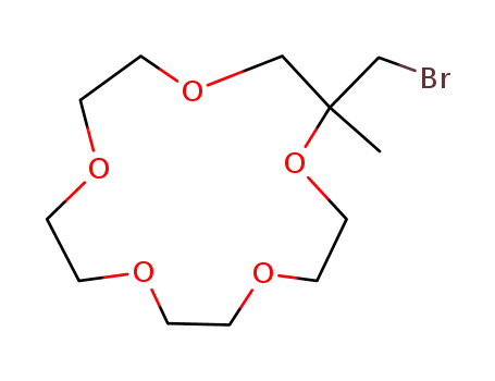 Molecular Structure of 78827-95-9 (1,4,7,10,13-Pentaoxacyclopentadecane, 2-(bromomethyl)-2-methyl-)
