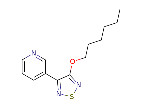 Molecular Structure of 131987-69-4 (Pyridine, 3-[4-(hexyloxy)-1,2,5-thiadiazol-3-yl]-)