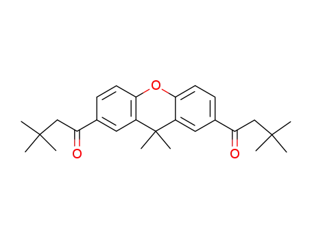 Molecular Structure of 791136-96-4 (2,7-bis(3,3-dimethylbutanoyl)-9,9-dimethylxanthene)