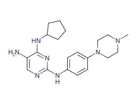 Molecular Structure of 330551-07-0 (4-cyclopentylamino-2-(4-(4-methylpiperazin-1-yl)phenylamino)-5-aminopyrimidine)