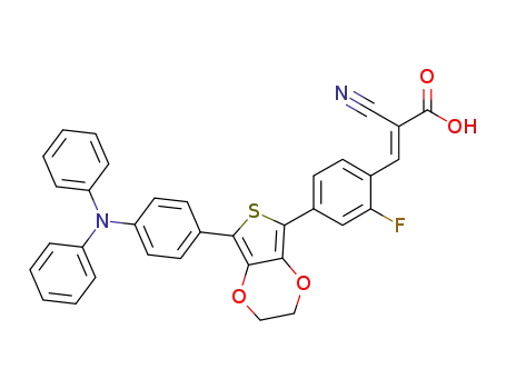 (E)-2-cyano-3-(4-(7-(4-(diphenylamino)phenyl)-2,3-dihydrothieno[3,4-b][1,4]dioxin-5-yl)-2-fluorophenyl)acrylic acid