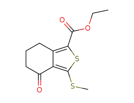 Molecular Structure of 168279-54-7 (ETHYL 3-(METHYLTHIO)-4-OXO-4,5,6,7-TETRAHYDROBENZO[C]THIOPHENE-1-CARBOXYLATE)