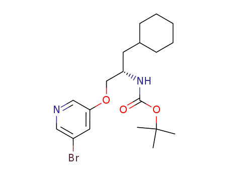Molecular Structure of 904324-62-5 ([2-(5-BroMo-pyridin-3-yloxy)-1-cyclohexylMethyl-ethyl]-carbaMic acid tert-butyl ester)