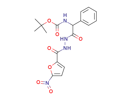 Molecular Structure of 870154-21-5 (2-Furancarboxylic acid, 5-nitro-,
2-[[[(1,1-dimethylethoxy)carbonyl]amino]phenylacetyl]hydrazide)