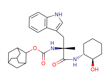 Molecular Structure of 156672-01-4 (Carbamic acid, (2-((2-hydroxycyclohexyl)amino)-1-(1H-indol-3-ylmethyl)-1-methyl-2-oxoethyl)-,tricyclo(3.3.1(sup 3,7))dec-2-yl ester, (1S-(1-alpha(S*),2-beta))-)