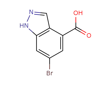 Molecular Structure of 885523-08-0 (6-Bromo-(1H)indazole-4-carboxylic acid)