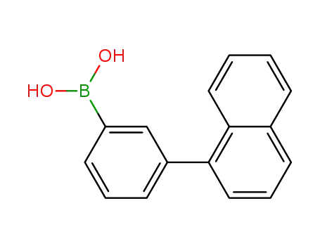 Molecular Structure of 881913-20-8 (BORONIC ACID, [3-(1-NAPHTHALENYL)PHENYL]-)