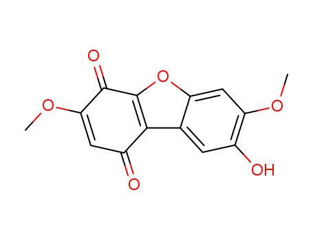 Molecular Structure of 43042-31-5 (1,4-Dibenzofurandione, 8-hydroxy-3,7-dimethoxy-)