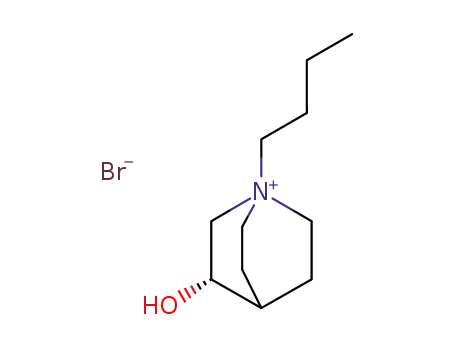 Molecular Structure of 124838-74-0 ((S)-1-Butyl-3-hydroxy-1-azonia-bicyclo[2.2.2]octane; bromide)