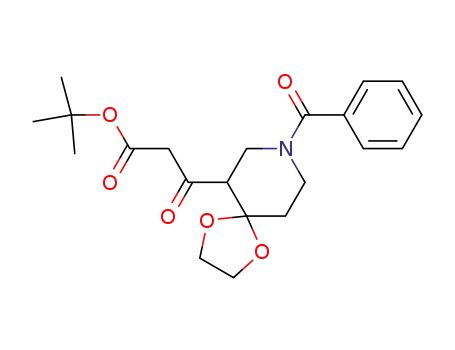 3-(8-benzoyl-1,4-dioxa-8-aza-spiro[4.5]dec-6-yl)-3-oxo-propionic acid <i>tert</i>-butyl ester