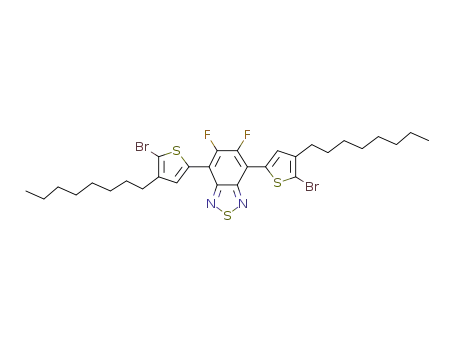 Molecular Structure of 1283598-36-6 (4,7-Bis(5-broMo-4-octylthiophen-2-yl)-5,6-difluorobenzo[c][1,2,5] thiadiazole)