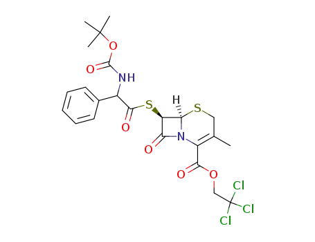 (6<i>R</i>)-7<i>t</i>-((<i>R</i>)-<i>tert</i>-butoxycarbonylamino-phenyl-acetylsulfanyl)-3-methyl-8-oxo-(6<i>r</i><i>H</i>)-5-thia-1-aza-bicyclo[4.2.0]oct-2-ene-2-carboxylic acid 2,2,2-trichloro-ethyl ester