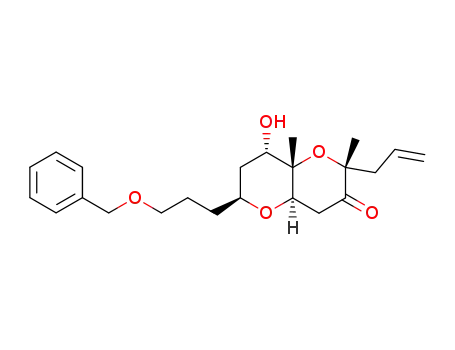 (2R,4aR,6S,8S,8aS)-2-Allyl-6-(3-benzyloxy-propyl)-8-hydroxy-2,8a-dimethyl-hexahydro-pyrano[3,2-b]pyran-3-one