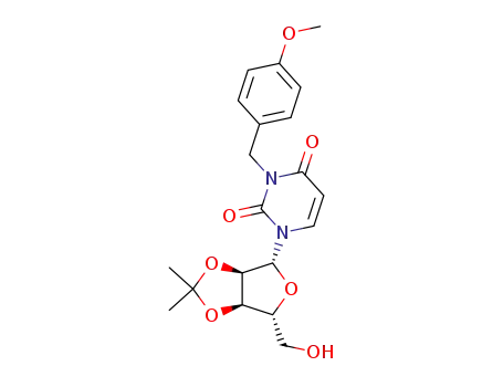 Molecular Structure of 32464-93-0 (Uridine, 3-[(4-methoxyphenyl)methyl]-2',3'-O-(1-methylethylidene)-)