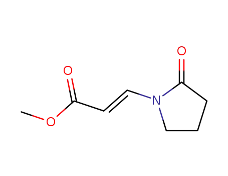 Molecular Structure of 145294-78-6 (2-Propenoic acid, 3-(2-oxo-1-pyrrolidinyl)-, methyl ester, (2E)-)