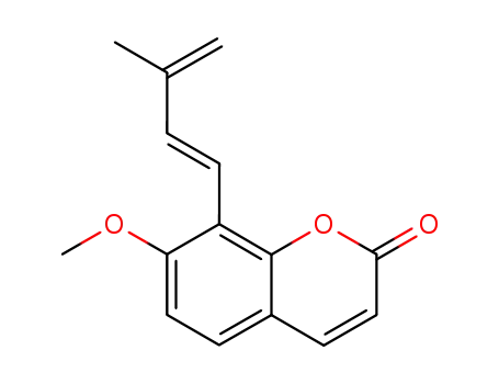 2H-1-Benzopyran-2-one, 7-methoxy-8-(3-methyl-1,3-butadienyl)-, (E)-