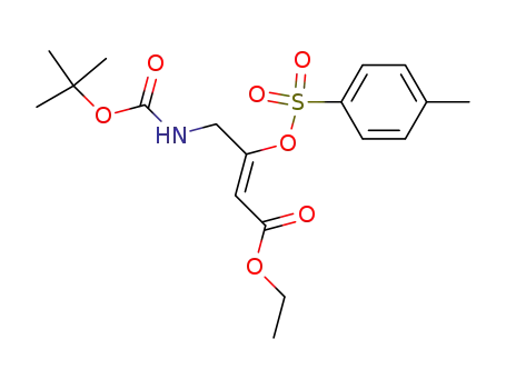 Molecular Structure of 835873-54-6 (2-Butenoic acid,
4-[[(1,1-dimethylethoxy)carbonyl]amino]-3-[[(4-methylphenyl)sulfonyl]oxy]
-, ethyl ester, (2Z)-)