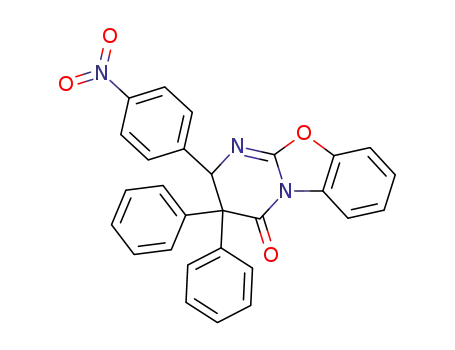 2-(4-nitro-phenyl)-3,3-diphenyl-2,3-dihydro-benzo[4,5]oxazolo[3,2-<i>a</i>]pyrimidin-4-one