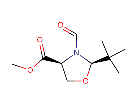 Molecular Structure of 93250-91-0 ((2R,4S)-METHYL 2-TERT-BUTYL-3-FORMYLOXAZOLIDINE-4-CARBOXYLATE)