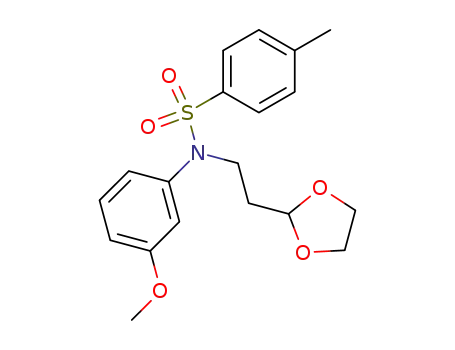 Molecular Structure of 168648-91-7 (Benzenesulfonamide,
N-[2-(1,3-dioxolan-2-yl)ethyl]-N-(3-methoxyphenyl)-4-methyl-)