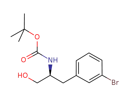 Molecular Structure of 468740-94-5 (Carbamic acid, [(1S)-2-(3-bromophenyl)-1-(hydroxymethyl)ethyl]-,
1,1-dimethylethyl ester)