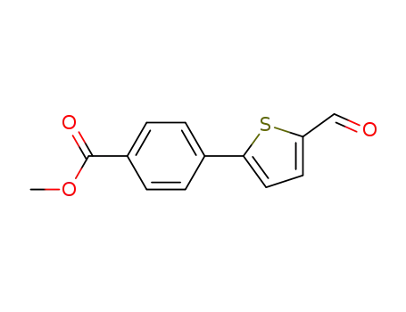Molecular Structure of 639816-37-8 (METHYL 4-(5-FORMYL-2-THIENYL)BENZENECARBOXYLATE)