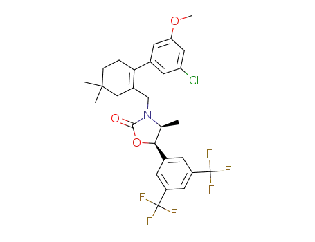 (4S,5R)-5-(3,5-bis(trifluoromethyl)phenyl)-3-((2-(3-chloro-5-methoxyphenyl)-5,5-dimethylcyclohex-1-enyl)methyl)-4-methyloxazolidin-2-one