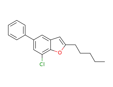 Molecular Structure of 1422250-61-0 (7-chloro-2-pentyl-5-phenylbenzo[b]furan)