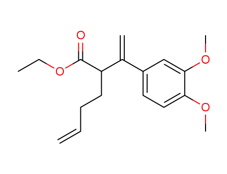 Molecular Structure of 97580-23-9 (2-[1-(3,4-Dimethoxy-phenyl)-vinyl]-hex-5-enoic acid ethyl ester)