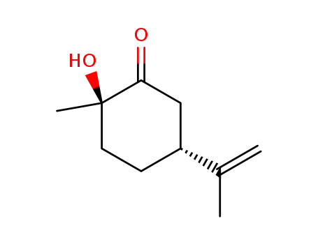Molecular Structure of 24047-74-3 ((2S,5R)-2-hydroxy-2-methyl-5-(prop-1-en-2-yl)cyclohexanone)