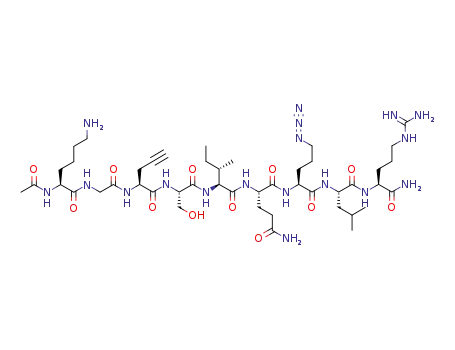 Molecular Structure of 1217266-30-2 (Nα-Ac-Lys-Gly-Pra-Ser-Ile-Gln-Nva(δ-N3)-Leu-Arg-NH2)