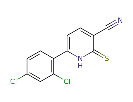 Molecular Structure of 709644-85-9 (6-(2,4-dichlorophenyl)-3-cyanopyridine-2-(1H)-thione)