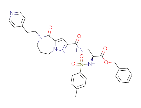 2(S)-[(p-toluenesulfonyl)amino]-3-[[[5,6,7,8-tetrahydro-4-oxo-5-[2-(pyridin-4-yl)ethyl]-4H-pyrazolo[1,5-a][1,4]diazepin-2-yl]carbonyl]amino]propionic acid benzyl ester
