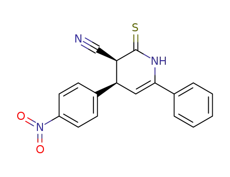Molecular Structure of 89451-31-0 (4-(4-nitrophenyl)-6-phenyl-2-thioxo-1,2,3,4-tetrahydropyridine-3-carbonitrile)
