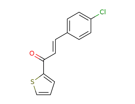 Molecular Structure of 79442-37-8 (2-Propen-1-one, 3-(4-chlorophenyl)-1-(2-thienyl)-, (2E)-)