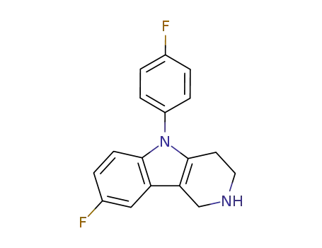Molecular Structure of 58038-68-9 (1H-Pyrido[4,3-b]indole, 8-fluoro-5-(4-fluorophenyl)-2,3,4,5-tetrahydro-)