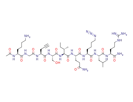 Molecular Structure of 1217266-32-4 (Nα-Ac-Lys-Gly-Pra-Ser-Ile-Gln-Nle(ε-N3)-Leu-Arg-NH2)