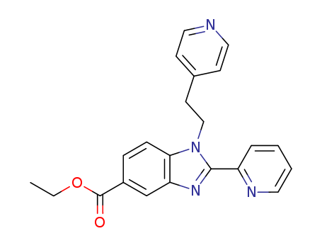 1H-Benzimidazole-5-carboxylicacid, 2-(2-pyridinyl)-1-[2-(4-pyridinyl)ethyl]-, ethyl ester cas  80477-89-0