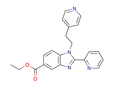 Molecular Structure of 80477-89-0 (ethyl 2-(pyridin-2-yl)-1-[2-(pyridin-4-yl)ethyl]-1H-benzimidazole-5-carboxylate)