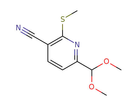 Molecular Structure of 175277-24-4 (6-(DIMETHOXYMETHYL)-2-(METHYLTHIO)NICOTINONITRILE)