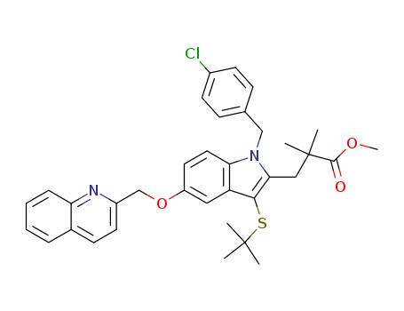 1H-Indole-2-propanoic acid, 1-[(4-chlorophenyl)Methyl]-3-[(1,1-diMethylethyl)thio]-α,α-diMethyl-5-(2-quinolinylMethoxy)-, Methyl ester