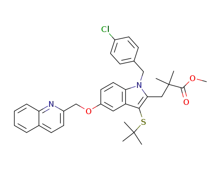 1H-인돌-2-프로판산, 1-[(4-클로로페닐)메틸]-3-[(1,1-디메틸에틸)티오]-α,α-디메틸-5-(2-퀴놀리닐메톡시)-, 메틸 에스테르