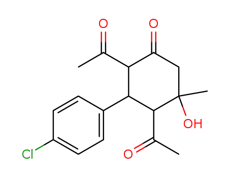 Molecular Structure of 71954-37-5 (Cyclohexanone, 2,4-diacetyl-3-(4-chlorophenyl)-5-hydroxy-5-methyl-)