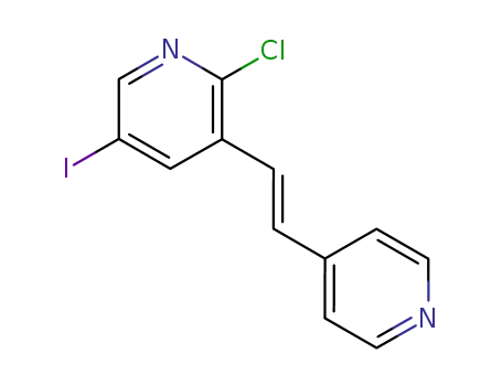 Molecular Structure of 552330-68-4 (2-chloro-5-iodo-3-[(E)-2-pyridin-4-ylvinyl]pyridine)