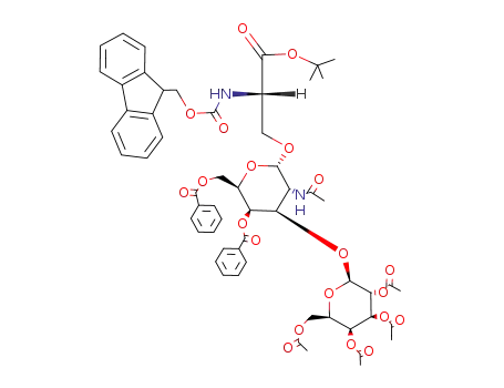 N-(9-Fluorenylmethoxycarbonyl)-O-<(2,3,4,6-tetra-O-acetyl-β-D-galactopyranosyl)-(1->3)-O-(2-acetamido-4,6-di-O-benzoyl-2-desoxy-α-D-galactopyranosyl)>-L-serin-tert-butylester