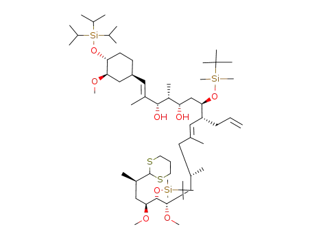 (1E,9E)-(3S,4R,5S,7R,8R,12S,14S,15R,16S,18R)-8-Allyl-7,15-bis-(tert-butyl-dimethyl-silanyloxy)-18-[1,3]dithian-2-yl-14,16-dimethoxy-1-((1R,3R,4R)-3-methoxy-4-triisopropylsilanyloxy-cyclohexyl)-2,4,10,12-tetramethyl-nonadeca-1,9-diene-3,5-diol