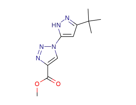 Molecular Structure of 151914-79-3 (methyl 1-(3-tert-butyl-1H-pyrazol-5-yl)-1H-1,2,3-triazole-4-carboxylate)